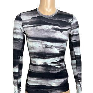 Adidas Men’s Multicolored Allover Print Yoga Training Long Sleeve T-Shirt S